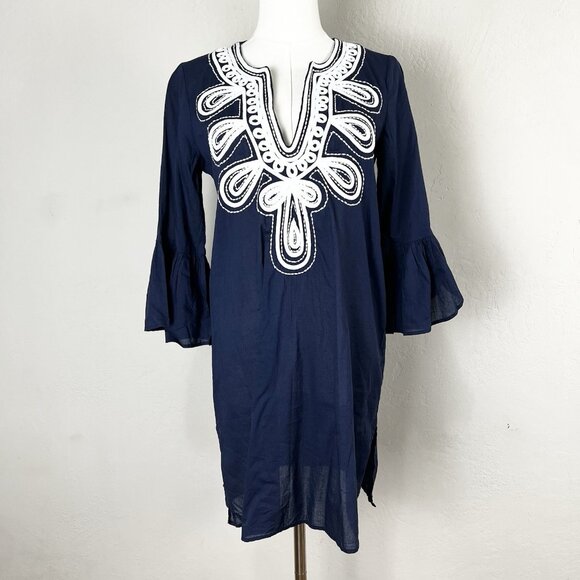 Lilly Pulitzer Size XS Navy Blue Swim Piet Coverup Dress Embroidered Size XS NEW - Picture 1 of 12